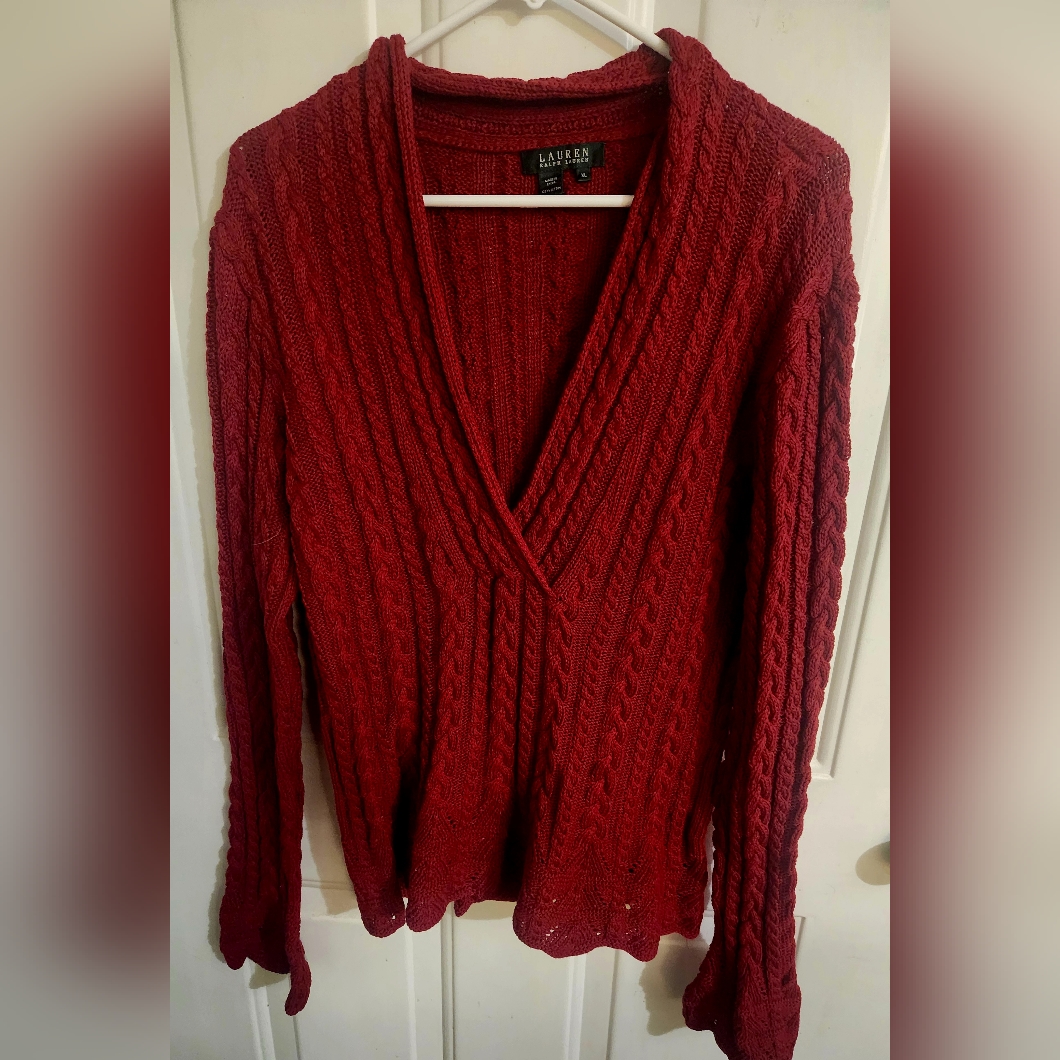 Women's Red Ralph Lauren Cable Knit Sweater, Xl